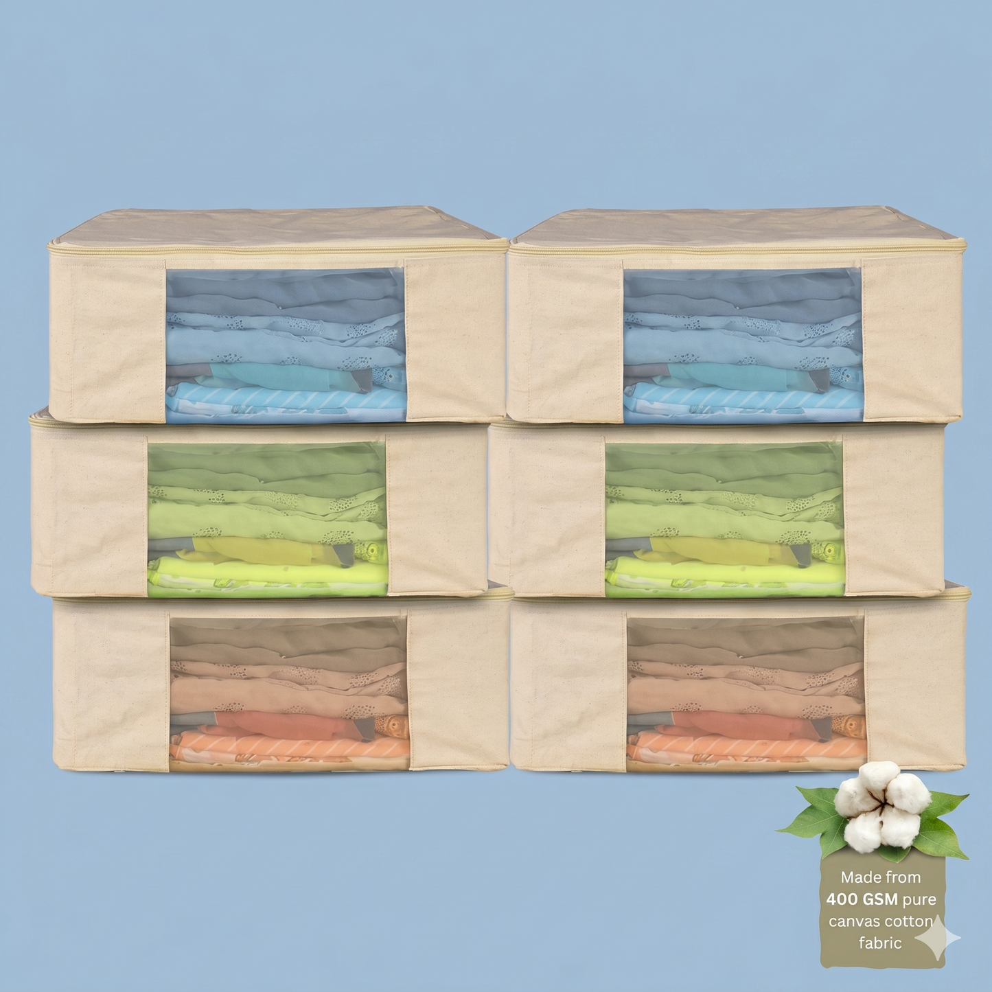Premium canvas cotton clothes storage bags