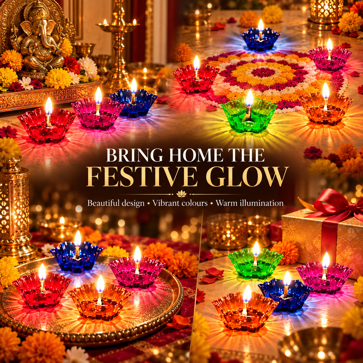 Festive Reflection 3D Diya