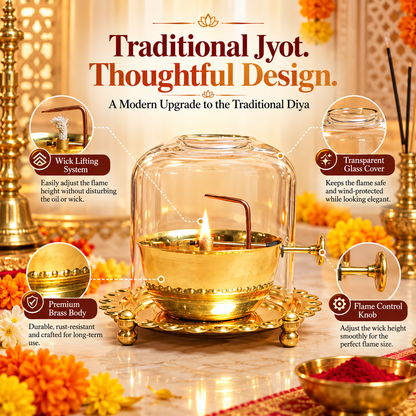 Premium Akhand Jyot Diya With Wick Adjustment