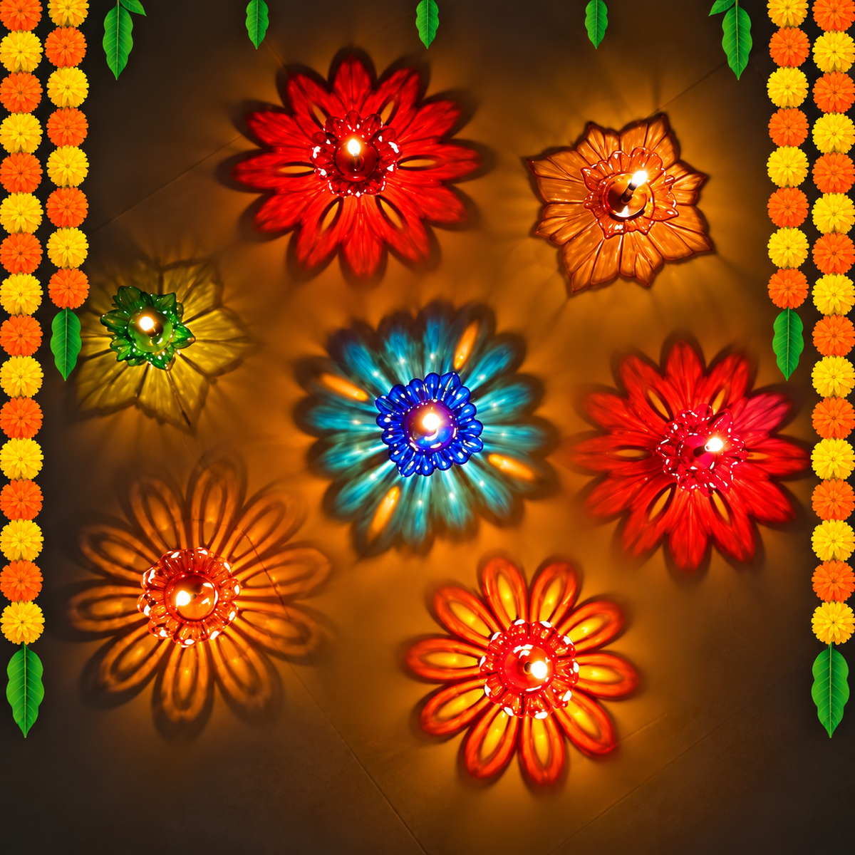 Festive Reflection 3D Diya