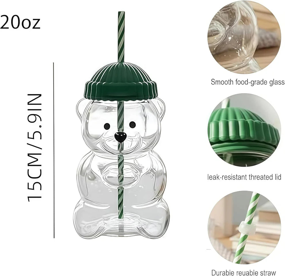 Transparent Teddy Bear Drink Tumbler