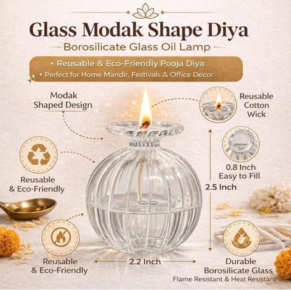 Premium Glass Modak Diya ** Dewali Offer **