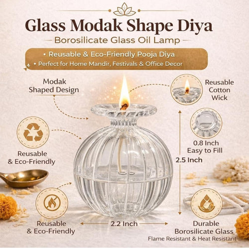 Premium Glass Modak Diya  * Dewali Sales *
