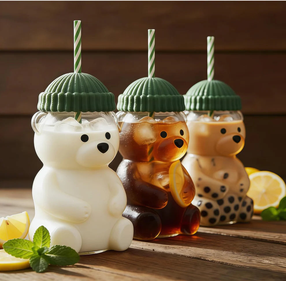 Transparent Teddy Bear Drink Tumbler