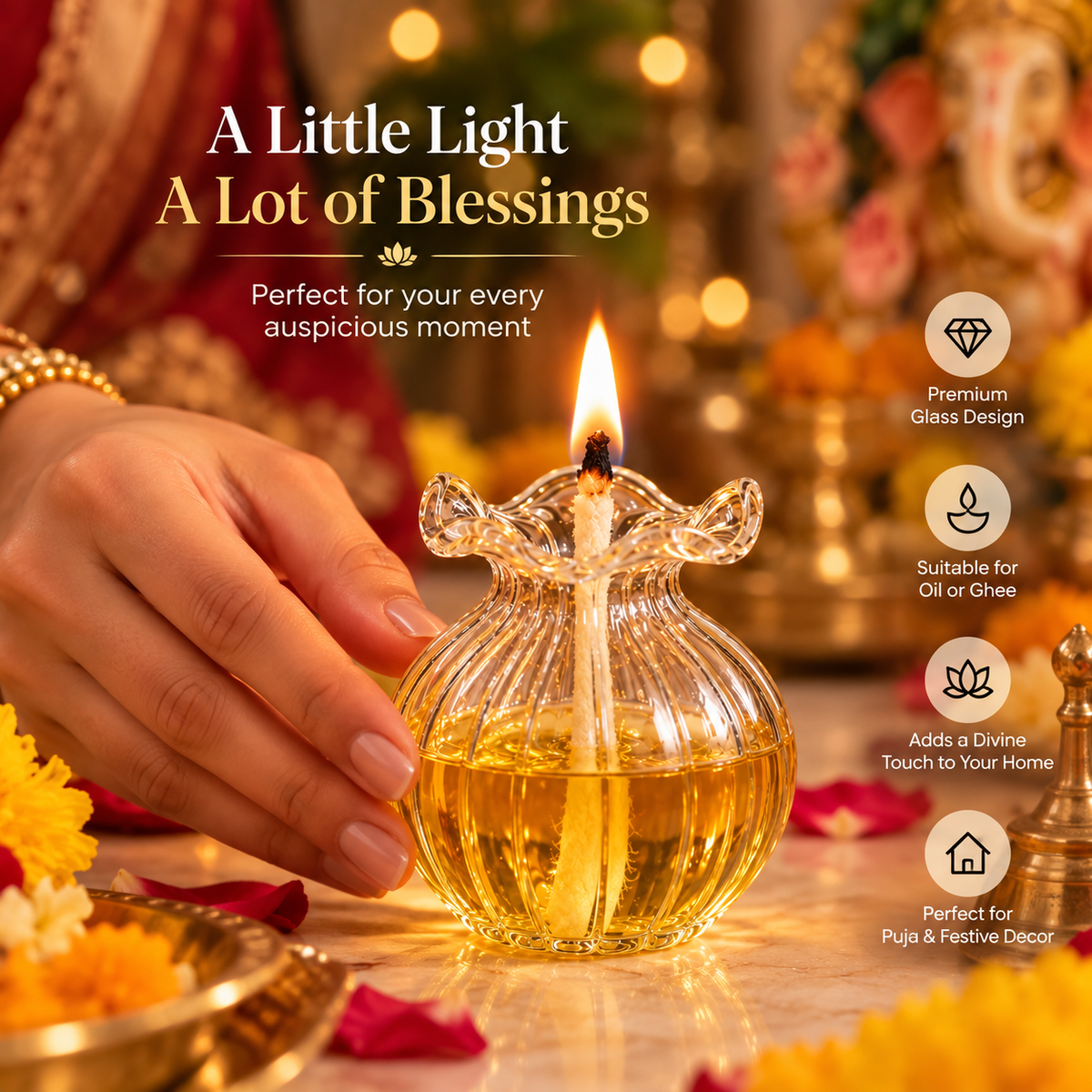 Glass Modak Diya