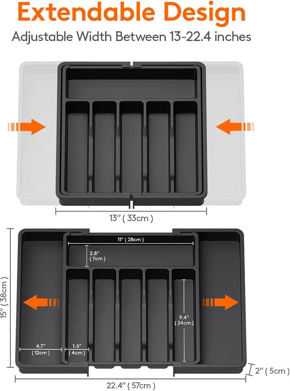 Cutlery Drawer Organizer Tray For Kitchen