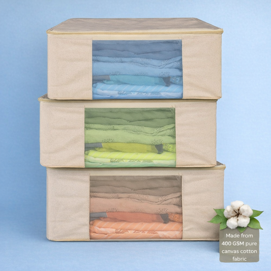Premium canvas cotton clothes storage bags