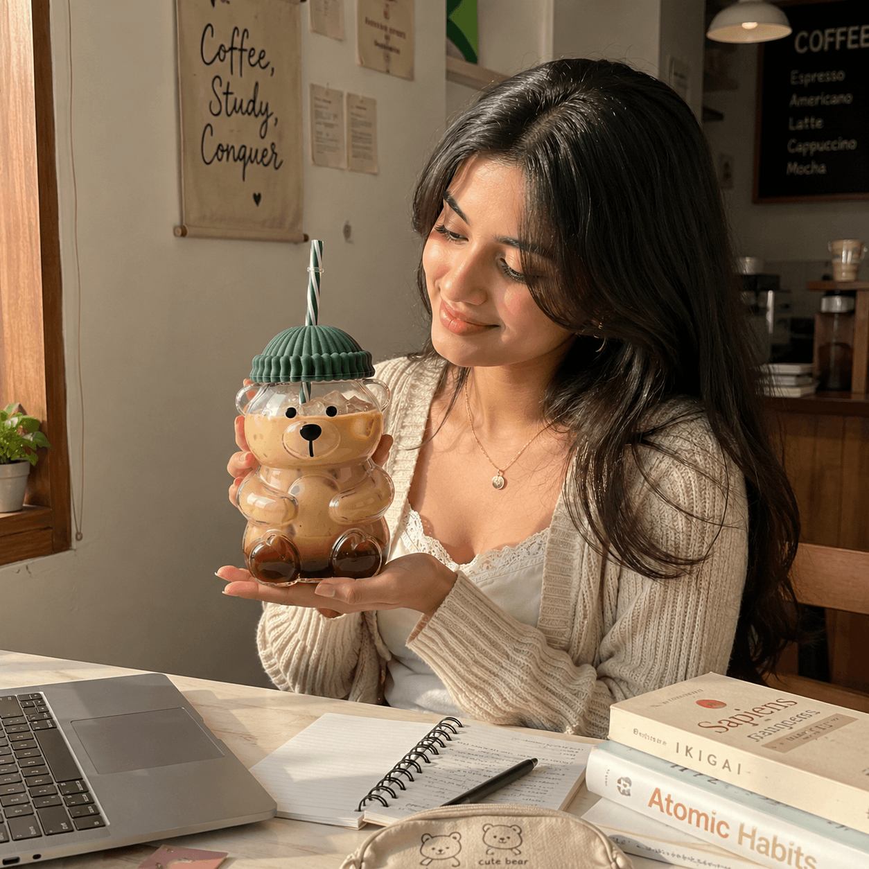 Transparent Teddy Bear Drink Tumbler
