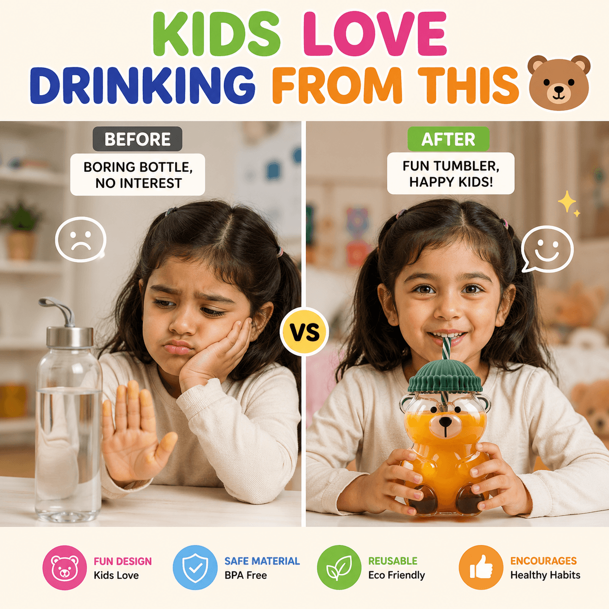 Transparent Teddy Bear Drink Tumbler