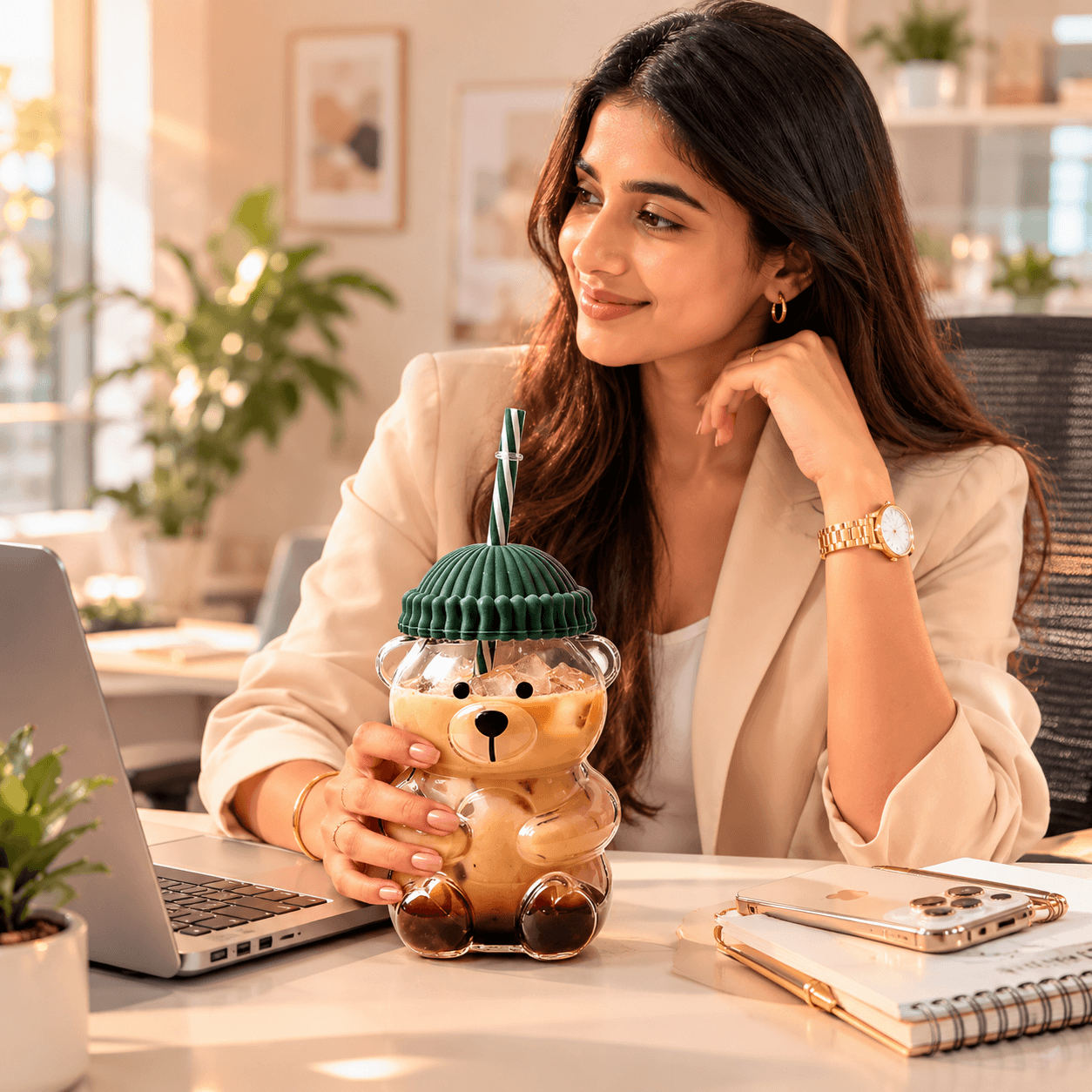 Transparent Teddy Bear Drink Tumbler