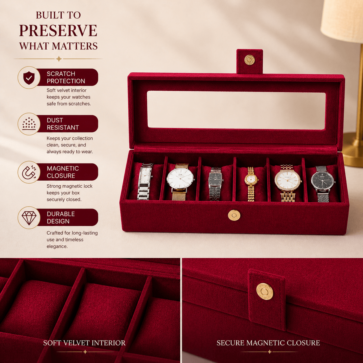 Premium Velvet Watches Box