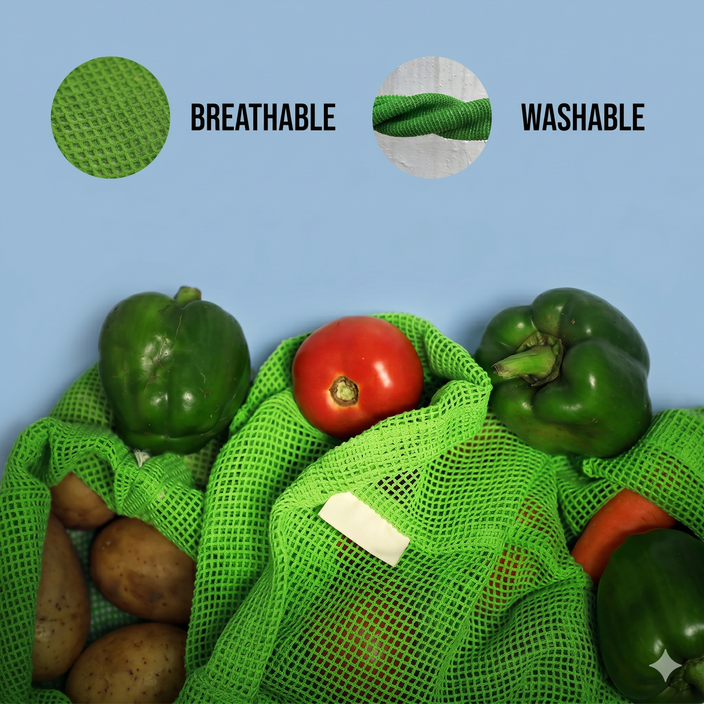 Natural Cotton Vegetables Bags For Fridge Storage