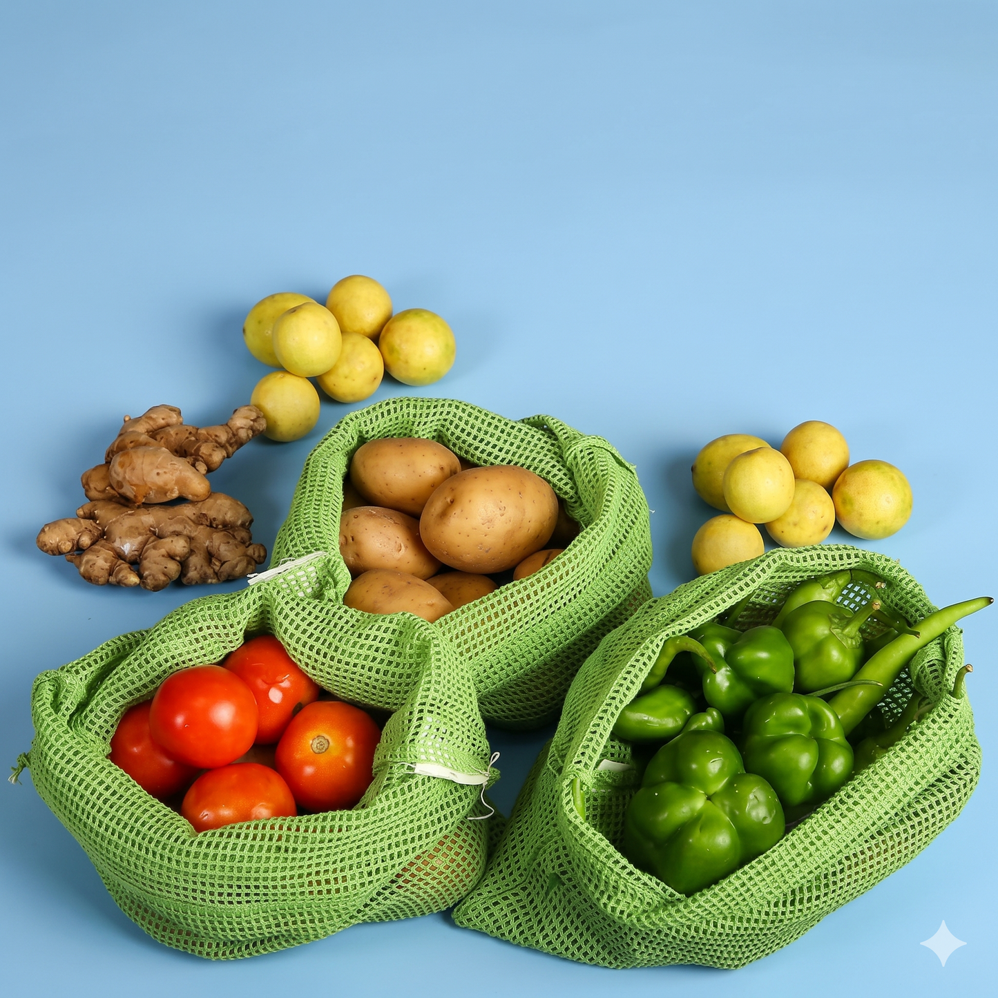 Natural Cotton Vegetables Bags For Fridge Storage