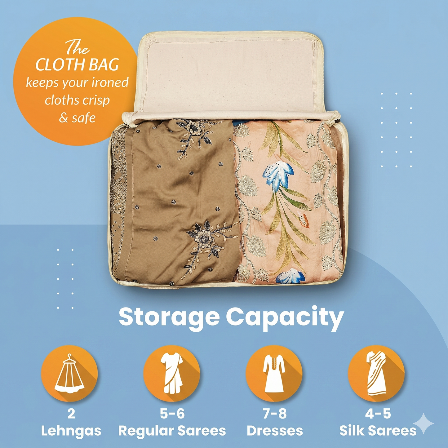 Premium canvas cotton clothes storage bags