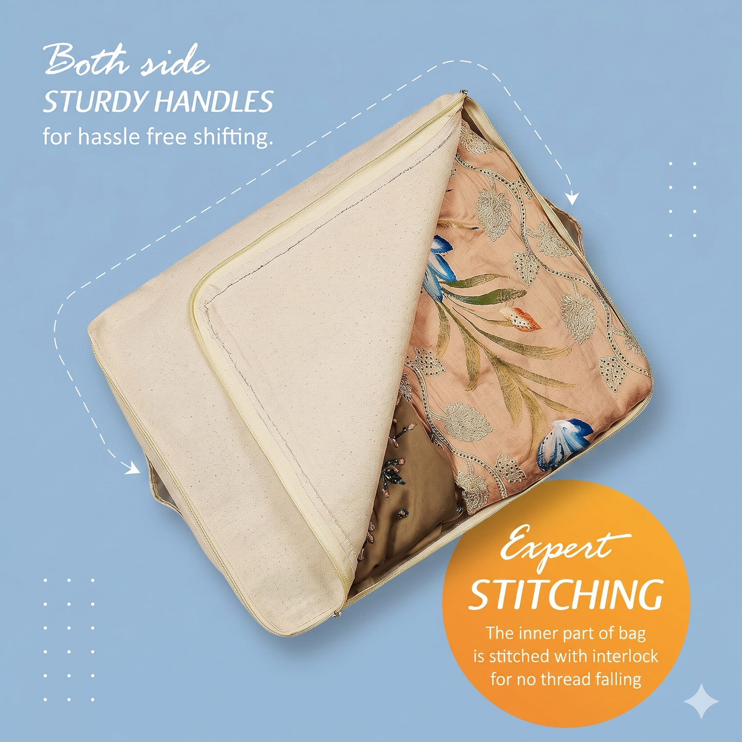 Premium canvas cotton clothes storage bags