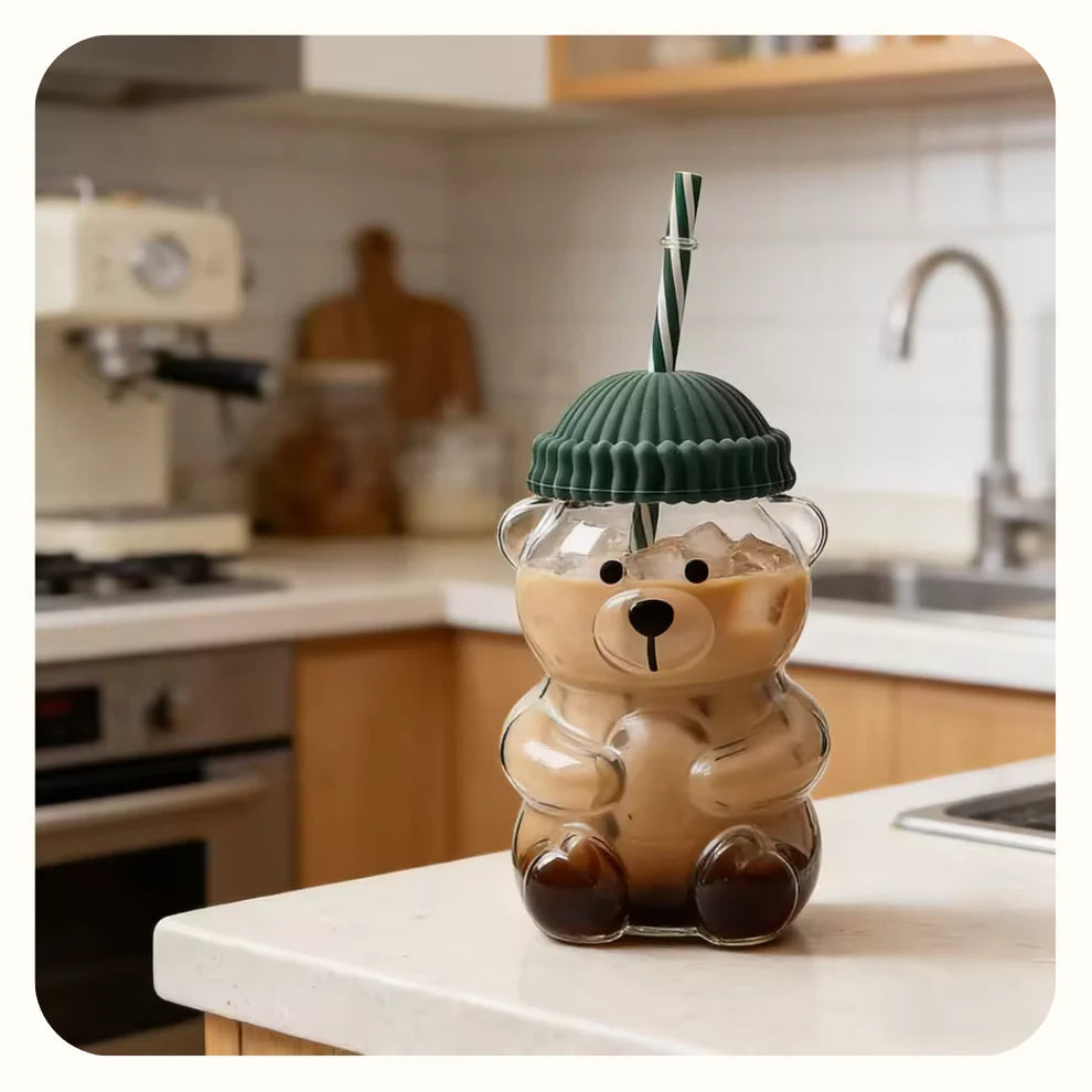 Transparent Teddy Bear Drink Tumbler