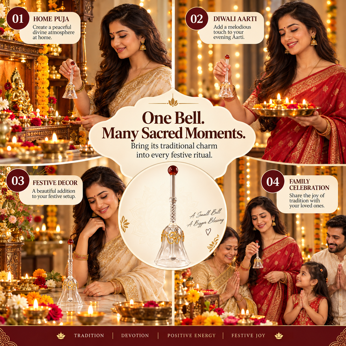 Traditional Puja Bell with Om Design