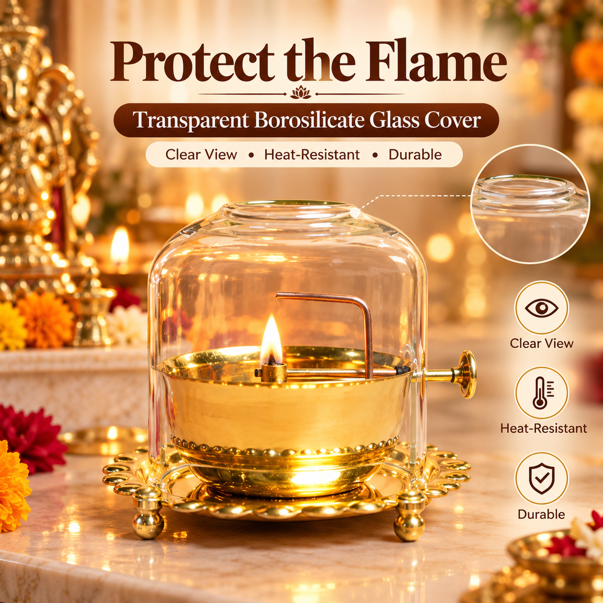 Premium Akhand Jyot Diya With Wick Adjustment