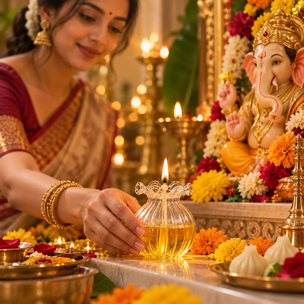 Glass Modak Diya