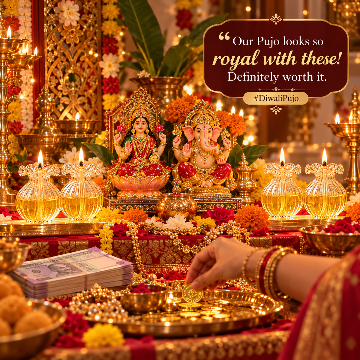 Premium Glass Modak Diya ** Dewali Offer **