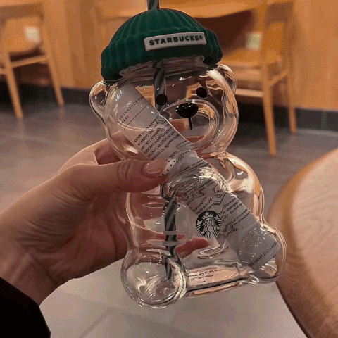 Transparent Teddy Bear Drink Tumbler