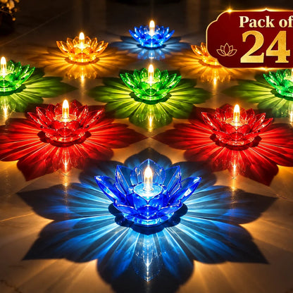 Lotus 3D Reflection Water Sensor Led Diya