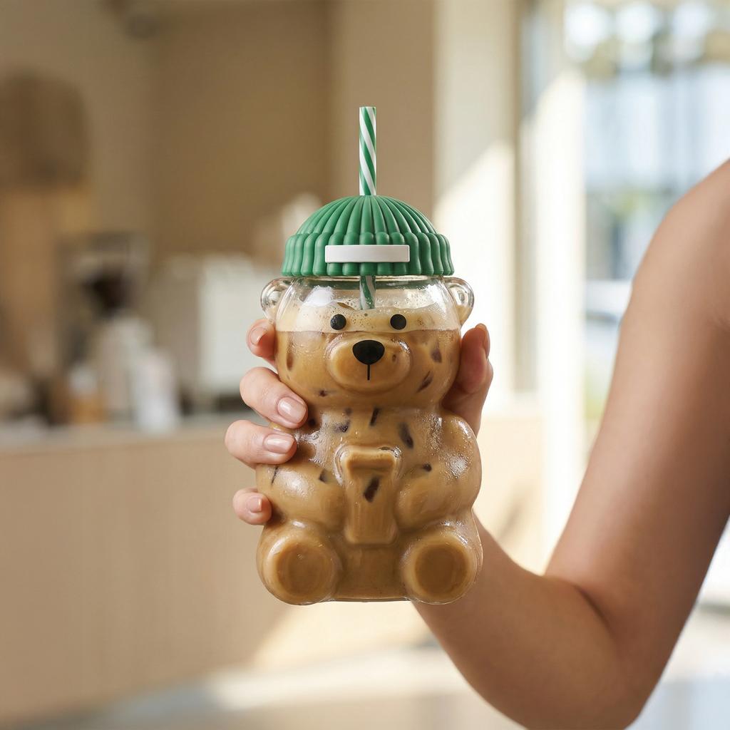 Transparent Teddy Bear Drink Tumbler